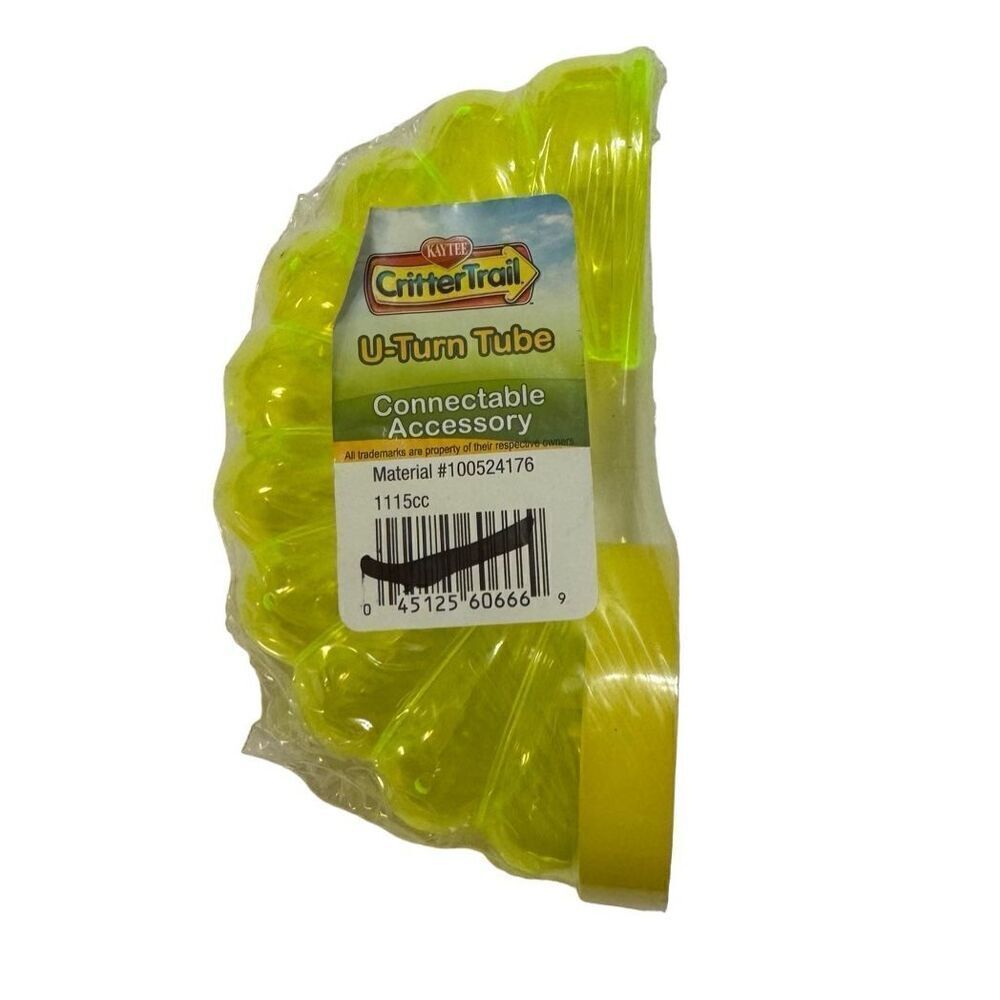 Kaytee Crittertrail Fun-nel U-Turn Tubes for Small Pets NWT Yellow